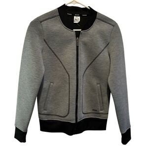 RBX Reebok Women’s Tempo Scuba Bomber Jacket Gray with Black Size Small